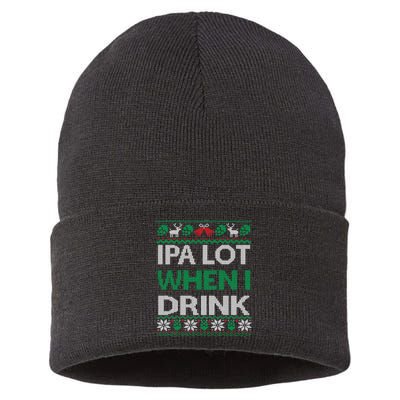 Ipa Lot When I Drink Gift For Christmas Sustainable Knit Beanie