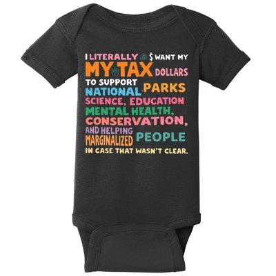 I Literally Want My Tax Dollars To Support National Parks  Baby Bodysuit
