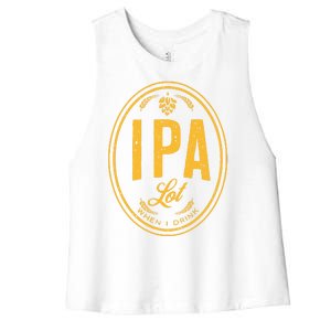 IPA Lot When I Drink Women's Racerback Cropped Tank