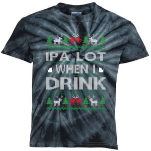 IPA Lot When I Drink Ugly Christmas Sweater Funny Xmas Gift Kids Tie-Dye T-Shirt