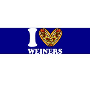 I Love Weiners Hotdogs Wiener Frank Sausage Bun Bumper Sticker