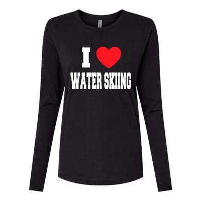 I Love Water Skiing Gift Womens Cotton Relaxed Long Sleeve T-Shirt