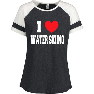 I Love Water Skiing Gift Enza Ladies Jersey Colorblock Tee