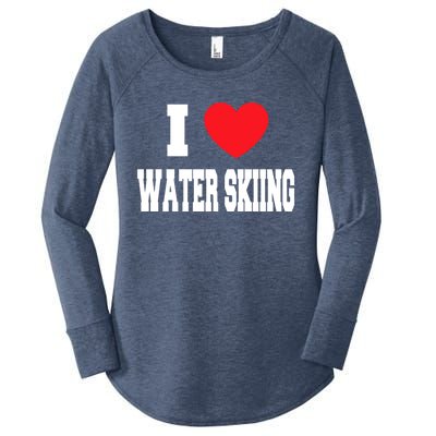 I Love Water Skiing Gift Women's Perfect Tri Tunic Long Sleeve Shirt