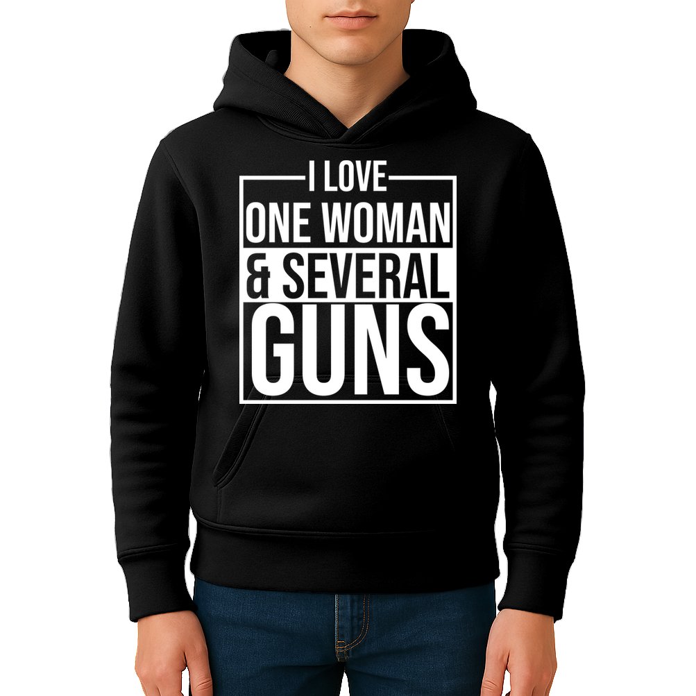 I Love Woman And Several Guns Kids Hoodie