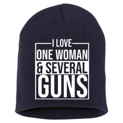 I Love Woman And Several Guns Short Acrylic Beanie