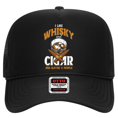 I Like Whisky And Cigars Cigars Smoker Alcohol Drinker Trucker Hat