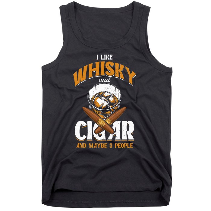 I Like Whisky And Cigars Cigars Smoker Alcohol Drinker Tank Top