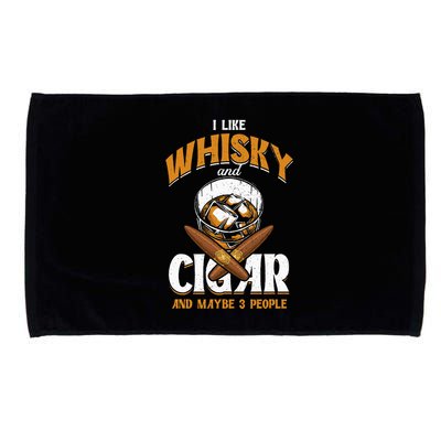 I Like Whisky And Cigars Cigars Smoker Alcohol Drinker Microfiber Hand Towel