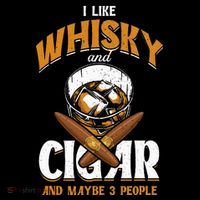 I Like Whisky And Cigars Cigars Smoker Alcohol Drinker Womens T-Shirt