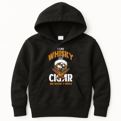 I Like Whisky And Cigars Cigars Smoker Alcohol Drinker Kids Hoodie