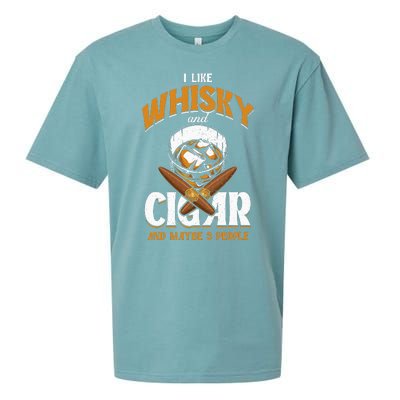 I Like Whisky And Cigars Cigars Smoker Alcohol Drinker Sueded Cloud Jersey T-Shirt