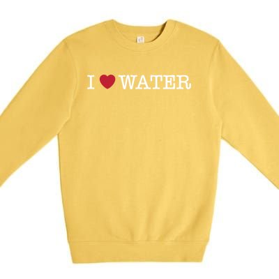 I Love Water Gift Premium Crewneck Sweatshirt