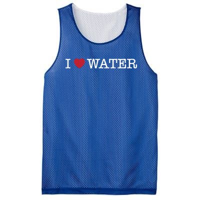 I Love Water Gift Mesh Reversible Basketball Jersey Tank