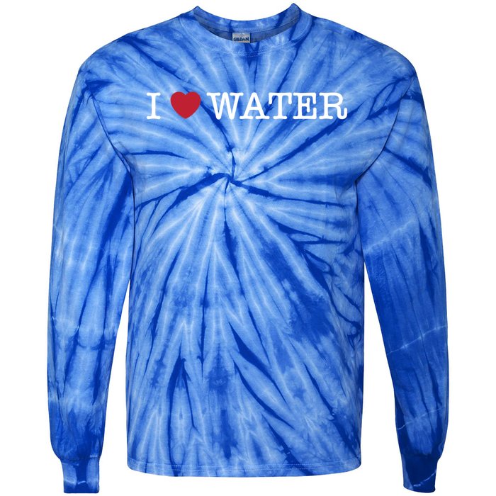 I Love Water Gift Tie-Dye Long Sleeve Shirt