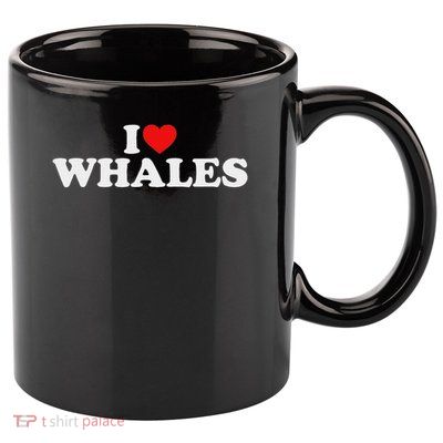 I Love Whales 11oz C Handle Ceramic Mug