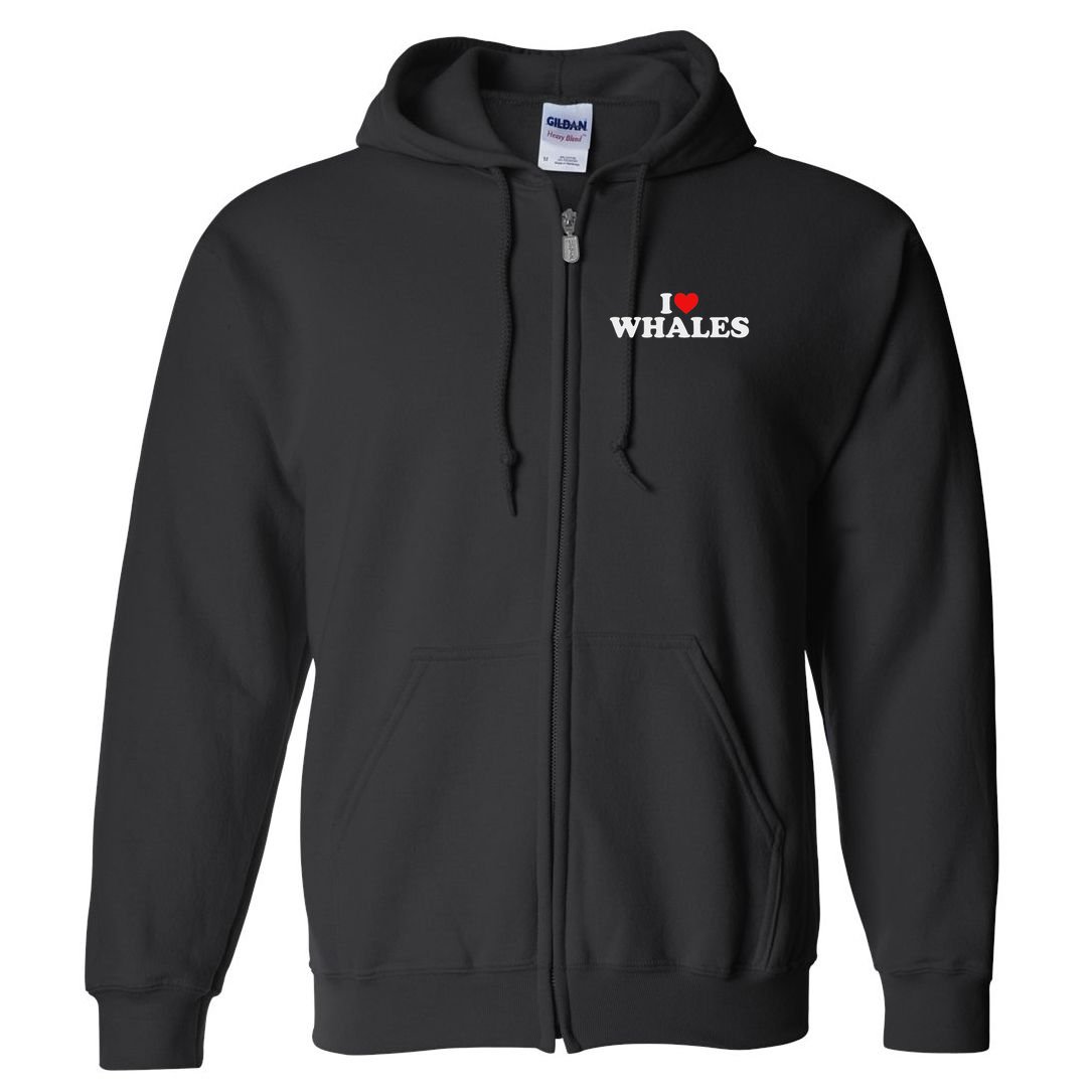 I Love Whales Full Zip Hoodie