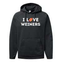 I Love Weiners Frank Sausage Bun Hotdogs Food Performance Fleece Hoodie