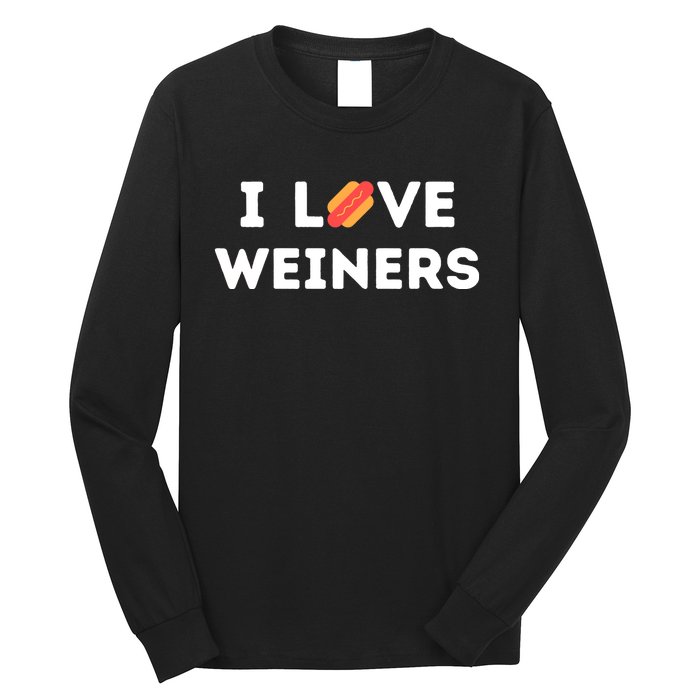 I Love Weiners Frank Sausage Bun Hotdogs Food Long Sleeve Shirt