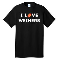 I Love Weiners Frank Sausage Bun Hotdogs Food Tall T-Shirt