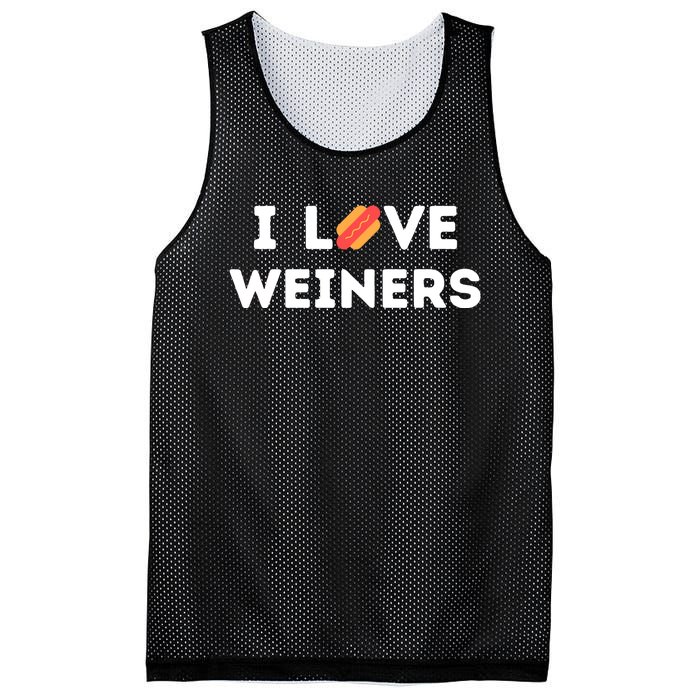 I Love Weiners Frank Sausage Bun Hotdogs Food Mesh Reversible Basketball Jersey Tank