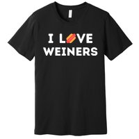 I Love Weiners Frank Sausage Bun Hotdogs Food Premium T-Shirt