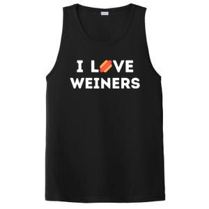 I Love Weiners Frank Sausage Bun Hotdogs Food PosiCharge Competitor Tank