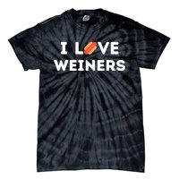 I Love Weiners Frank Sausage Bun Hotdogs Food Tie-Dye T-Shirt