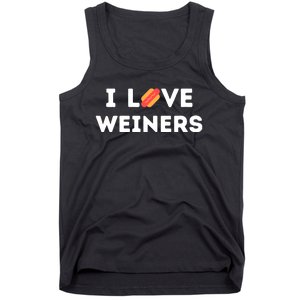 I Love Weiners Frank Sausage Bun Hotdogs Food Tank Top