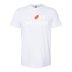 I Love Weiners Frank Sausage Bun Hotdogs Food Softstyle CVC T-Shirt