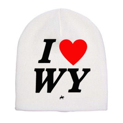 I Love Wyoming Short Acrylic Beanie