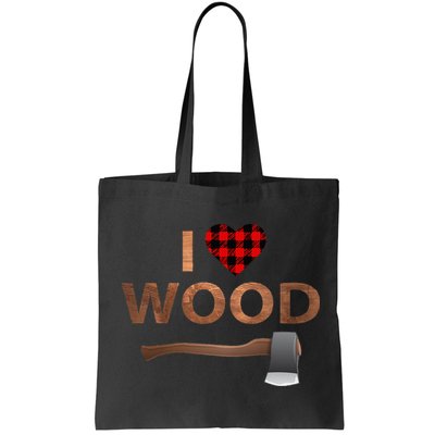 I Love Wood Lumberjack Heart Halloween Party Gift Bag
