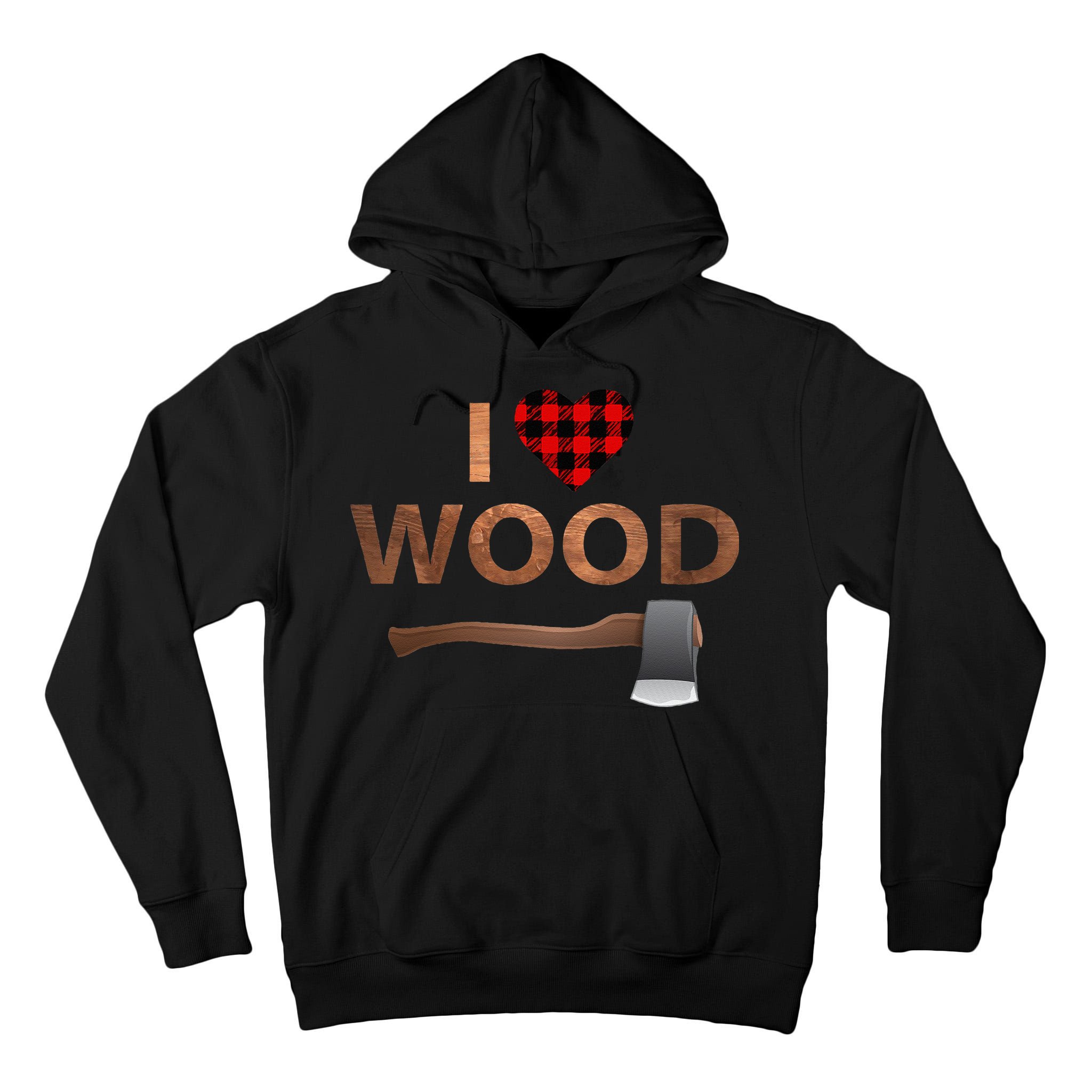 I Love Wood Lumberjack Heart Halloween Party Gift Tall Hoodie