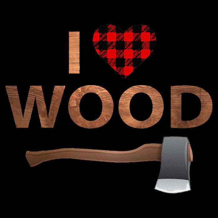 I Love Wood Lumberjack Heart Halloween Party Gift Kids Hoodie