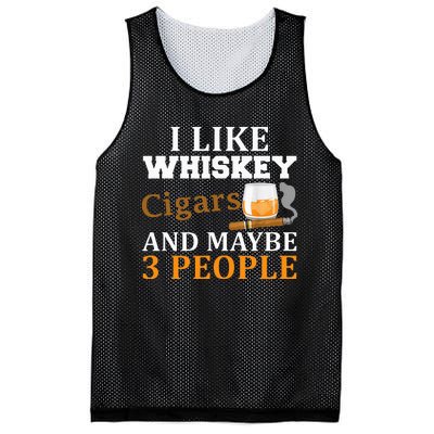 I Like Whiskey And Cigars And Maybe 3 People Funny Mesh Reversible Basketball Jersey Tank