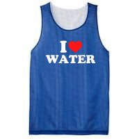 I Love Water Great Gift Mesh Reversible Basketball Jersey Tank