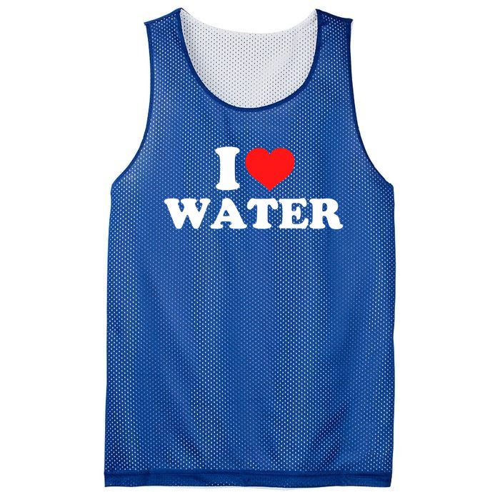 I Love Water Great Gift Mesh Reversible Basketball Jersey Tank