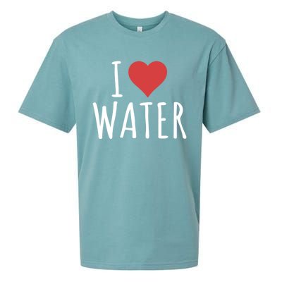 I Love Water Gift Sueded Cloud Jersey T-Shirt