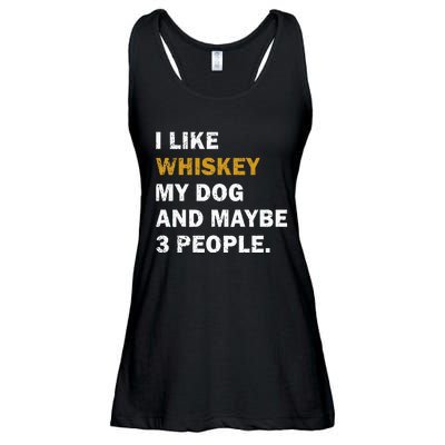 I Like Whiskey My Dog And Maybe 3 People dog Ladies Essential Flowy Tank