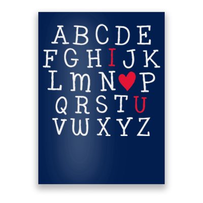 I LOVE YOU Valentines Day Alphabet Teacher Student School Poster