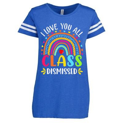 I Love You All Class Dismissed Last Day Of School Rainbow Enza Ladies Jersey Football T-Shirt