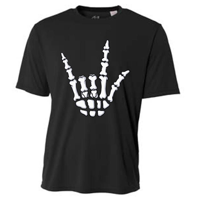 I Love You Sign Language Skeleton Hand ASL Halloween Cooling Performance Crew T-Shirt