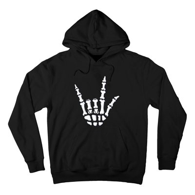 I Love You Sign Language Skeleton Hand ASL Halloween Hoodie