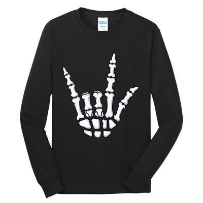 I Love You Sign Language Skeleton Hand ASL Halloween Tall Long Sleeve T-Shirt