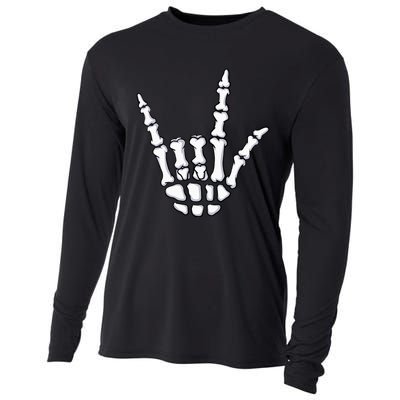 I Love You Sign Language Skeleton Hand ASL Halloween Cooling Performance Long Sleeve Crew