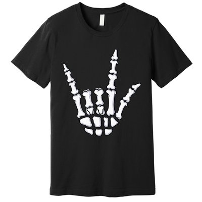 I Love You Sign Language Skeleton Hand ASL Halloween Premium T-Shirt