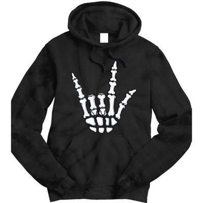 I Love You Sign Language Skeleton Hand ASL Halloween Tie Dye Hoodie