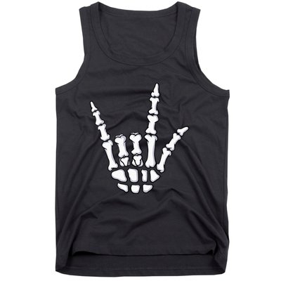 I Love You Sign Language Skeleton Hand ASL Halloween Tank Top