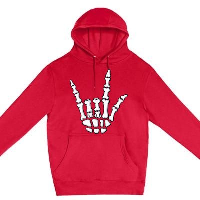 I Love You Sign Language Skeleton Hand ASL Halloween Premium Pullover Hoodie