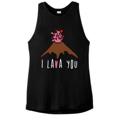 I Lava You Gift Volcanologist Geologist Valentines Day Gift Funny Gift Ladies PosiCharge Tri-Blend Wicking Tank